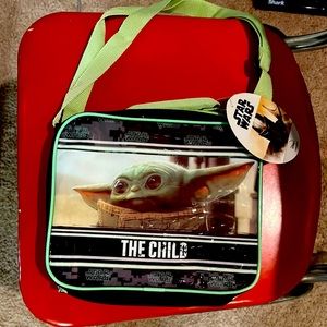 🔥BABY YODA LUNCH PALE ZIPPER BAG W/ STRAP, NEW